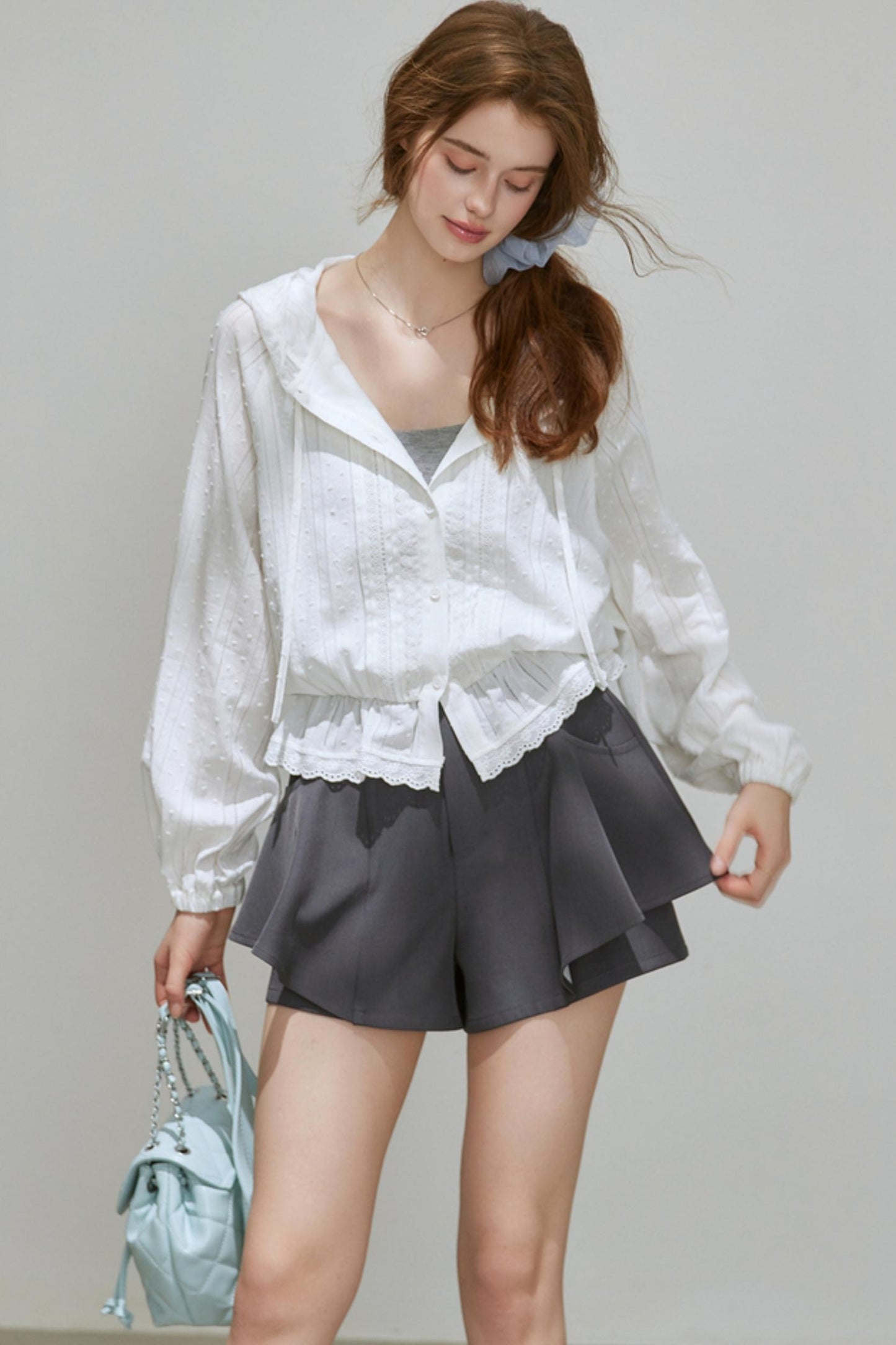 Autumn Texture Hooded Top