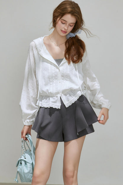 Autumn Texture Hooded Top