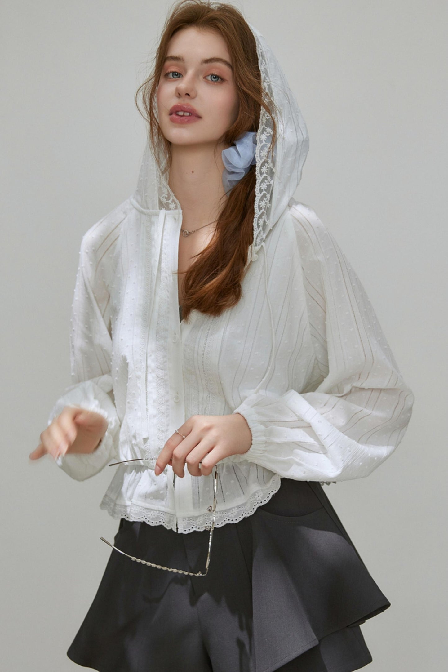 Autumn Texture Hooded Top