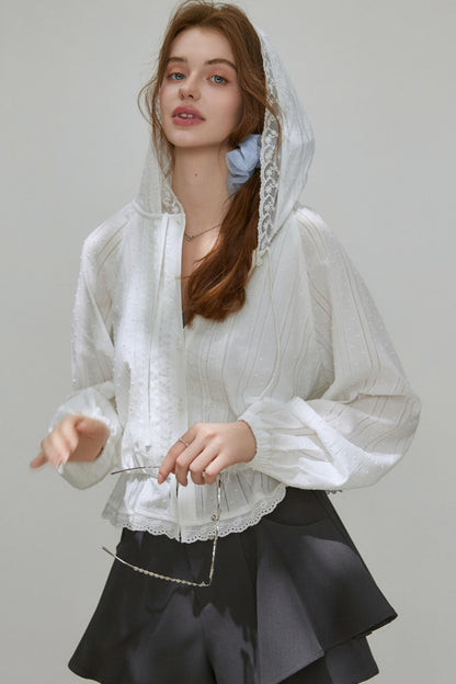 Autumn Texture Hooded Top