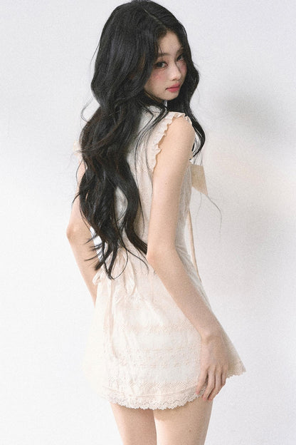 French V-Neck Lace Dress