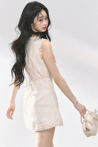 French V-Neck Lace Dress