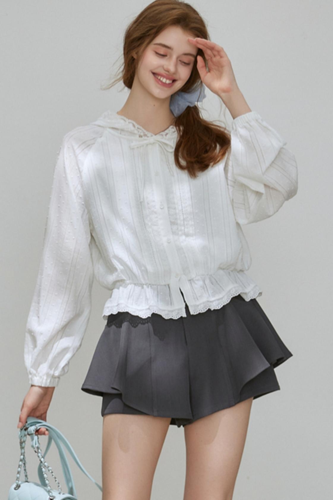 Autumn Texture Hooded Top