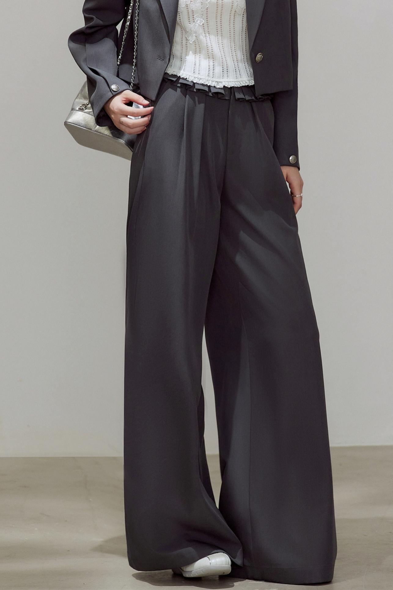 Autumn Gray Blazer Suit Set-Up