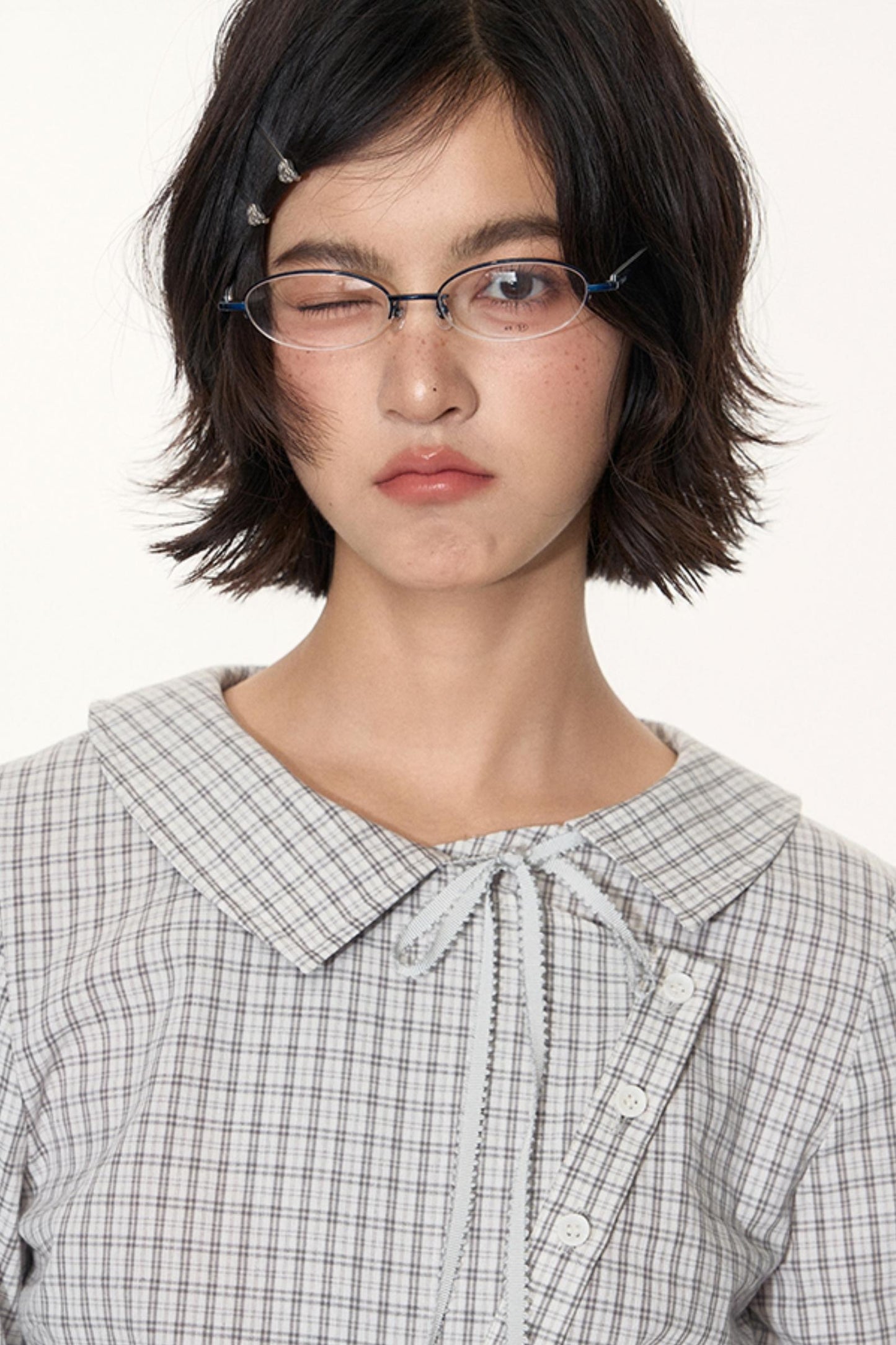 Korean Style Grid Mini Skirt Set-Up