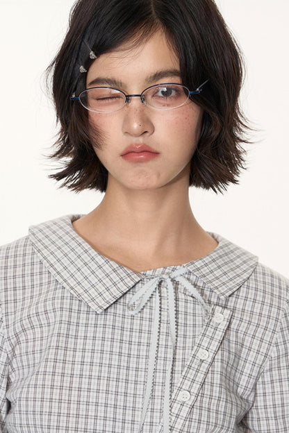 Korean Style Grid Mini Skirt Set-Up