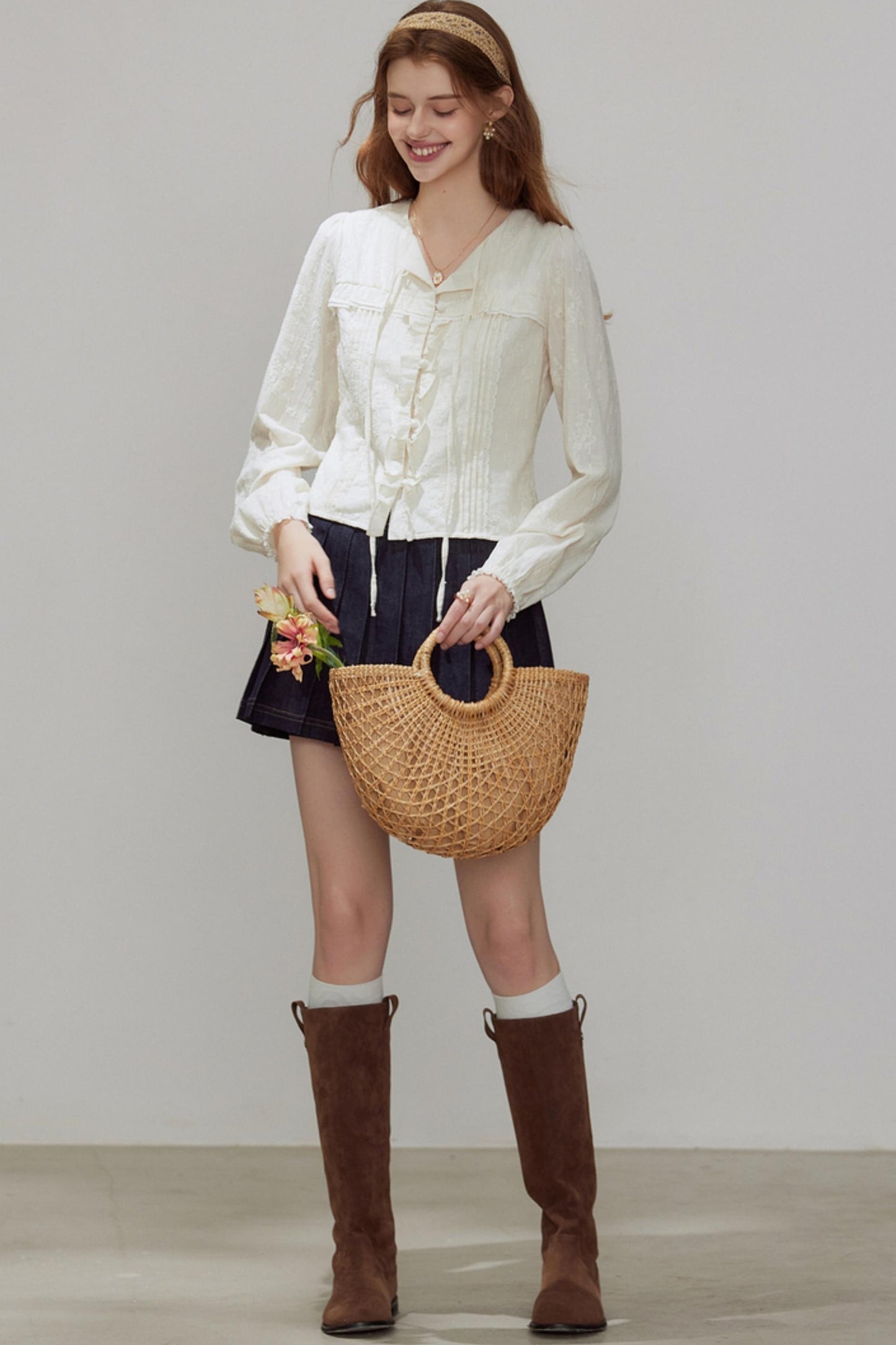 French Temperament V-Neck Shirt