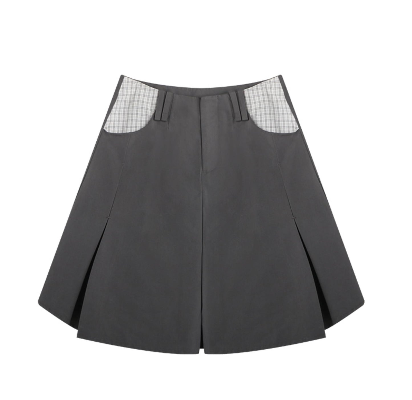Korean Style Grid Mini Skirt Set-Up