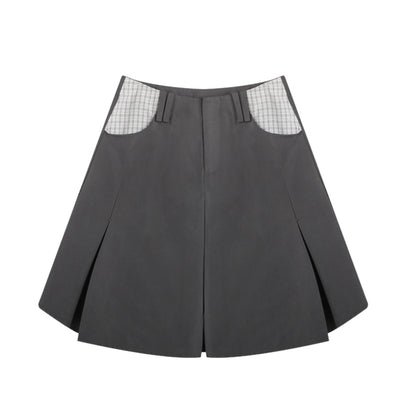 Korean Style Grid Mini Skirt Set-Up