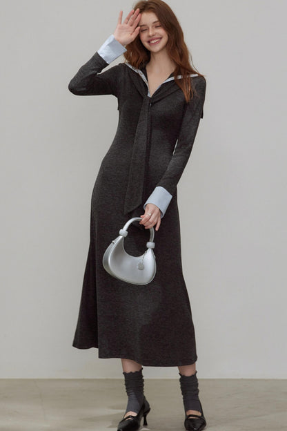 New V-Neck Knitted Dress