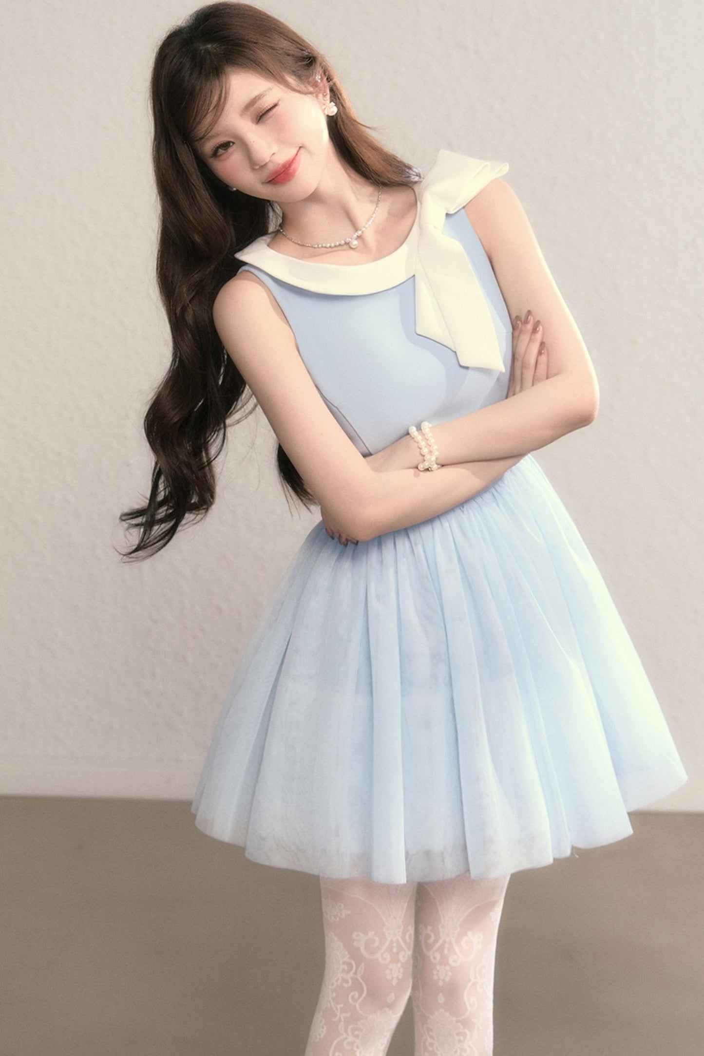 Blue Cinderella Mesh Princess Dress