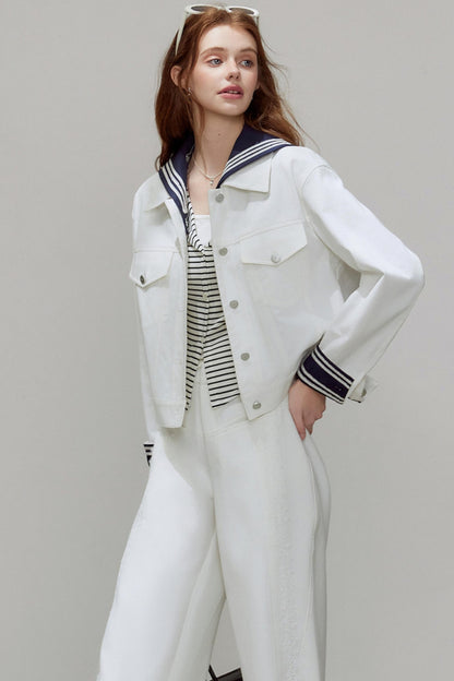 White Denim Short Jacket