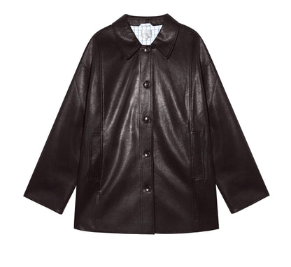 Motorcycle Plaid Leather Jacket