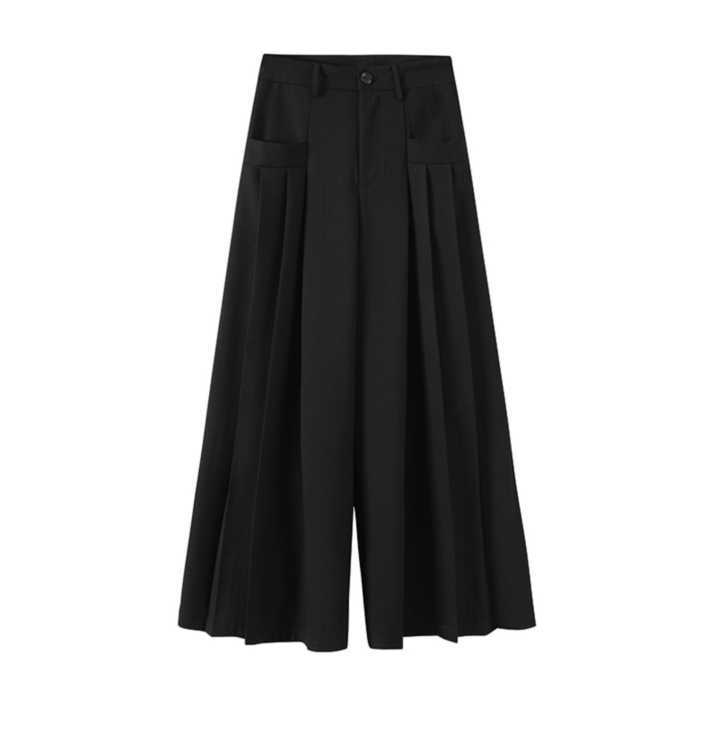 Slanted Shoulder Long Sleeves & Casual Wide-Leg Pants Set-Up