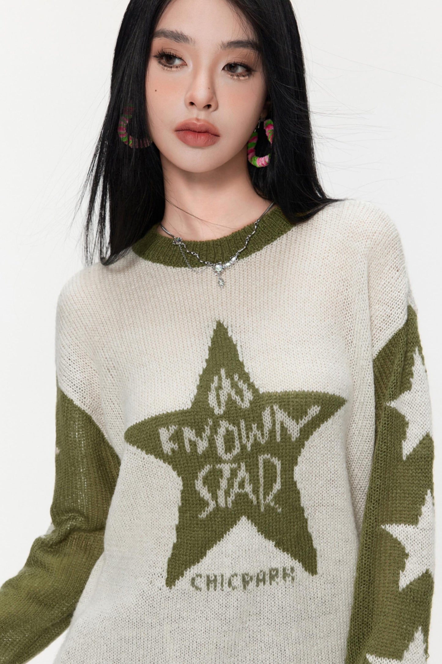 Winter Monogram Color-Blocked Sweater