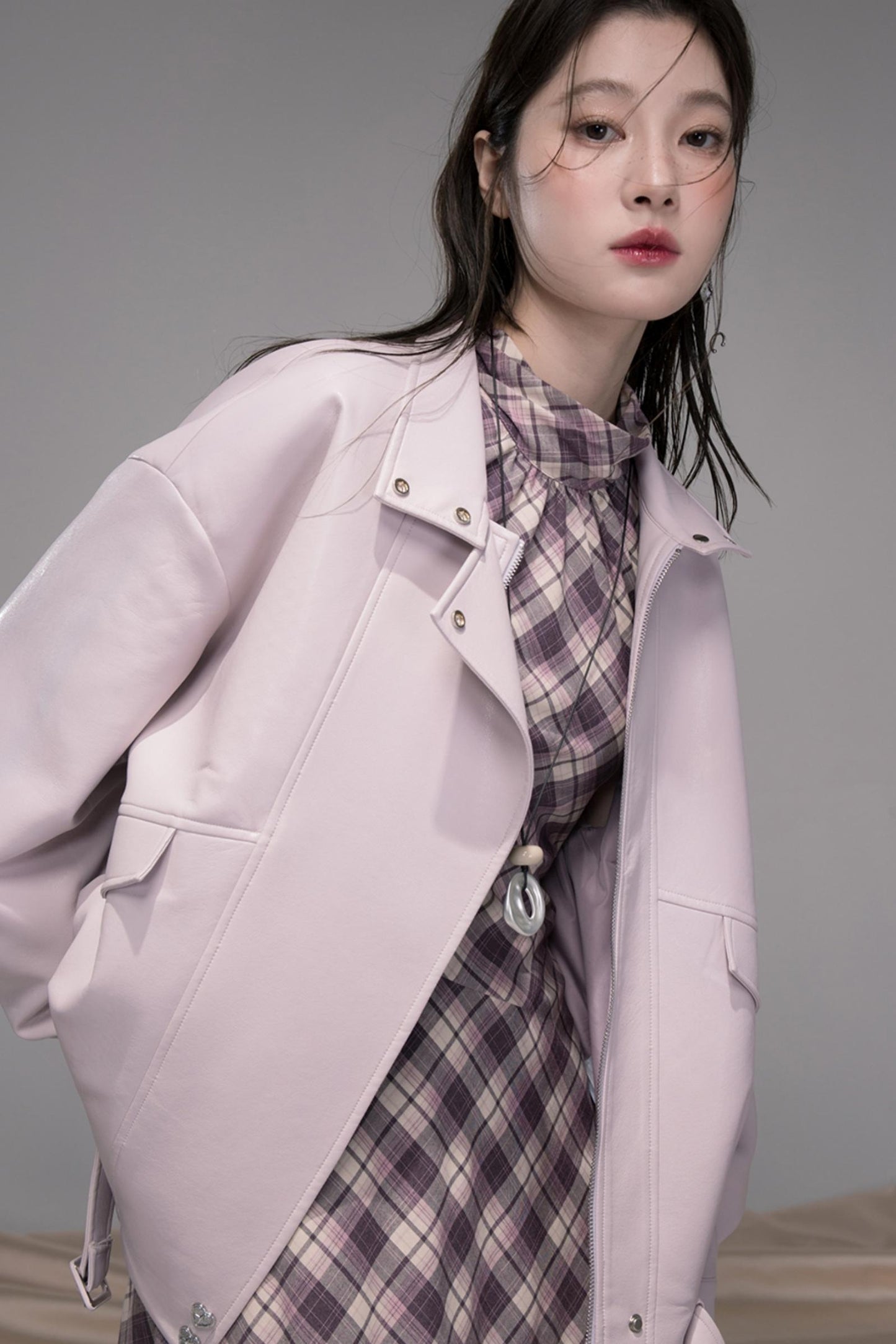 Dark Night Purple Plaid Fringe Dress