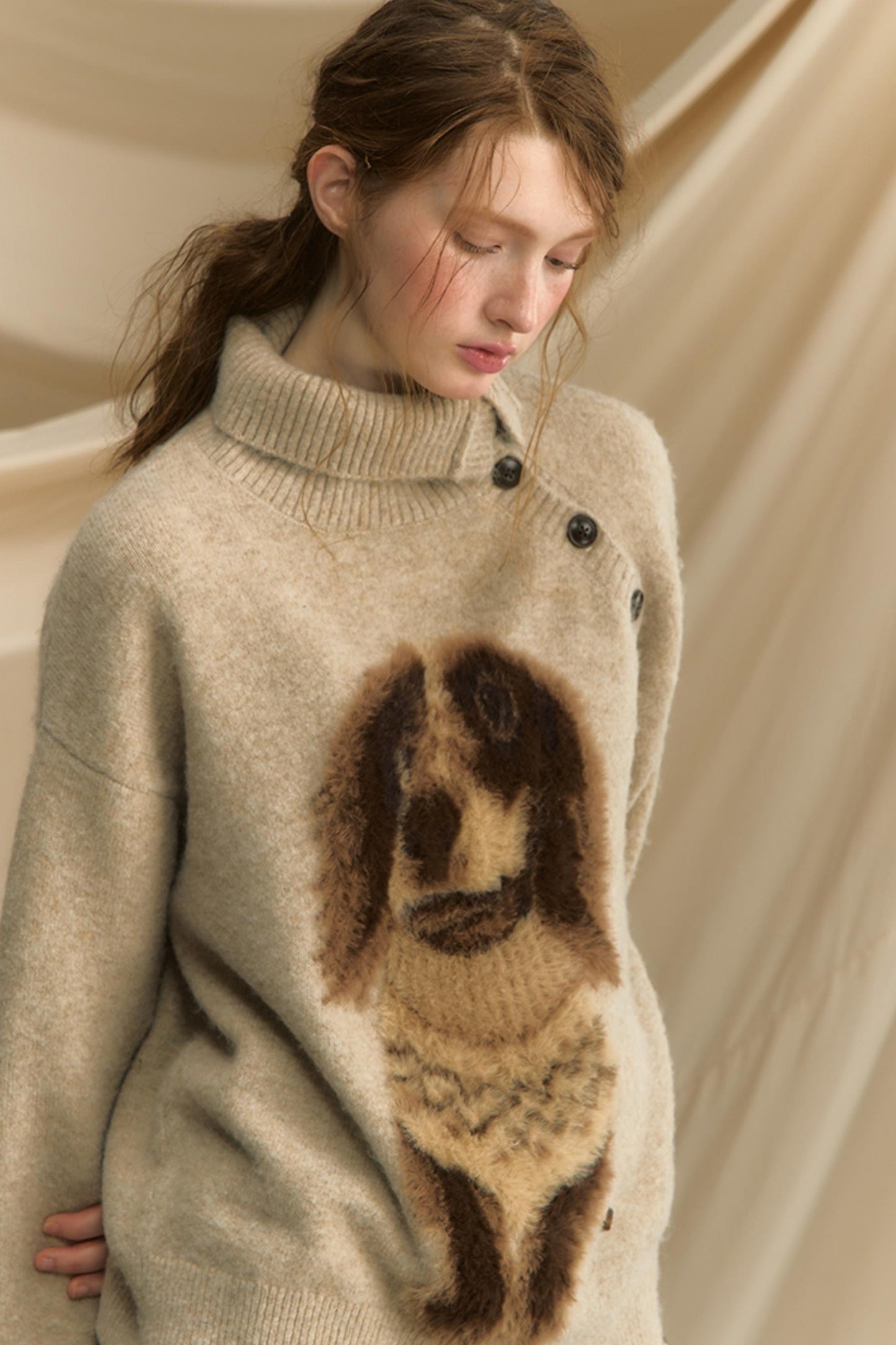 Autumn Puppy Retro Knitted Sweater