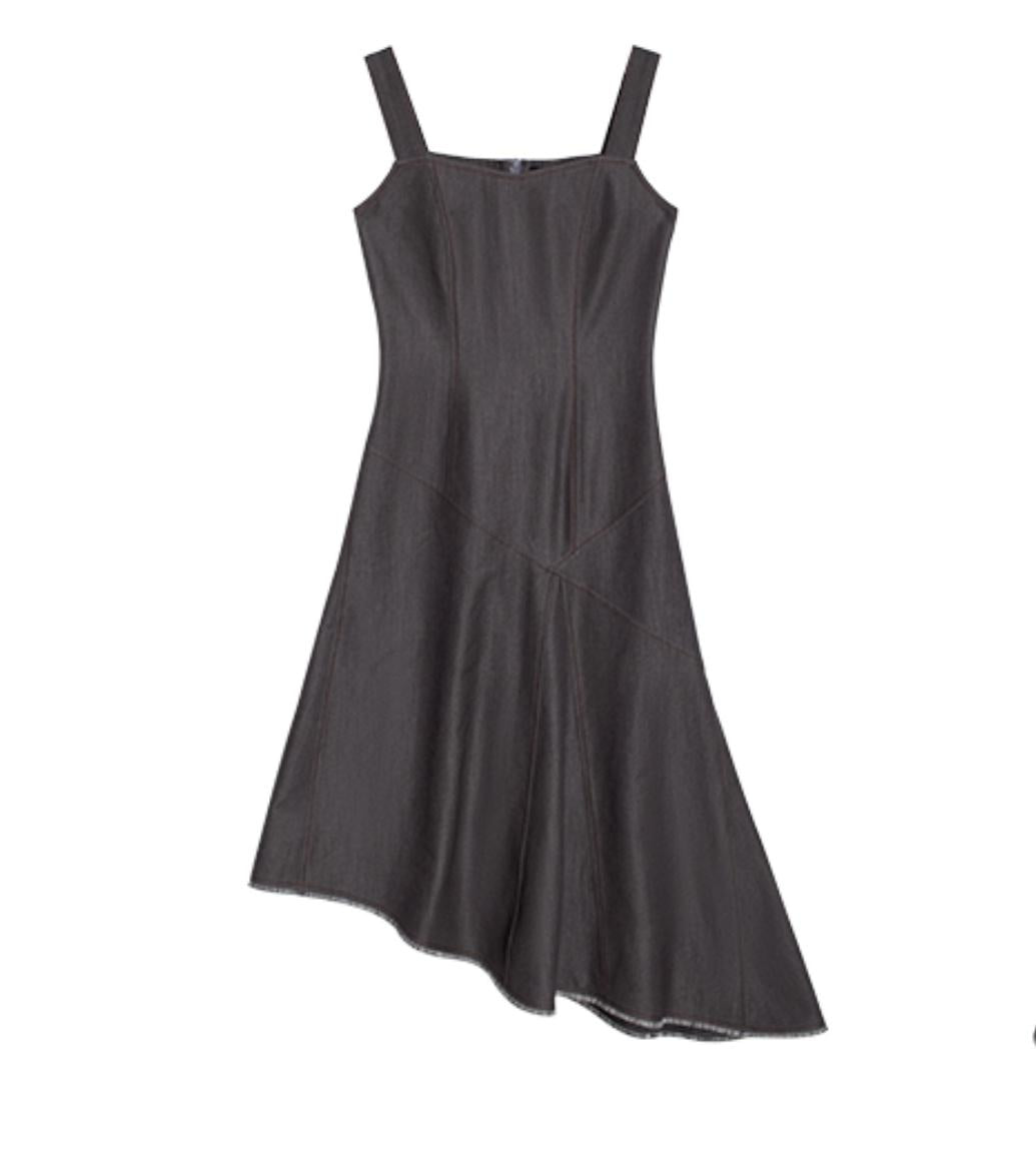 Twilight Gray Polka Dot Bib Dress Set