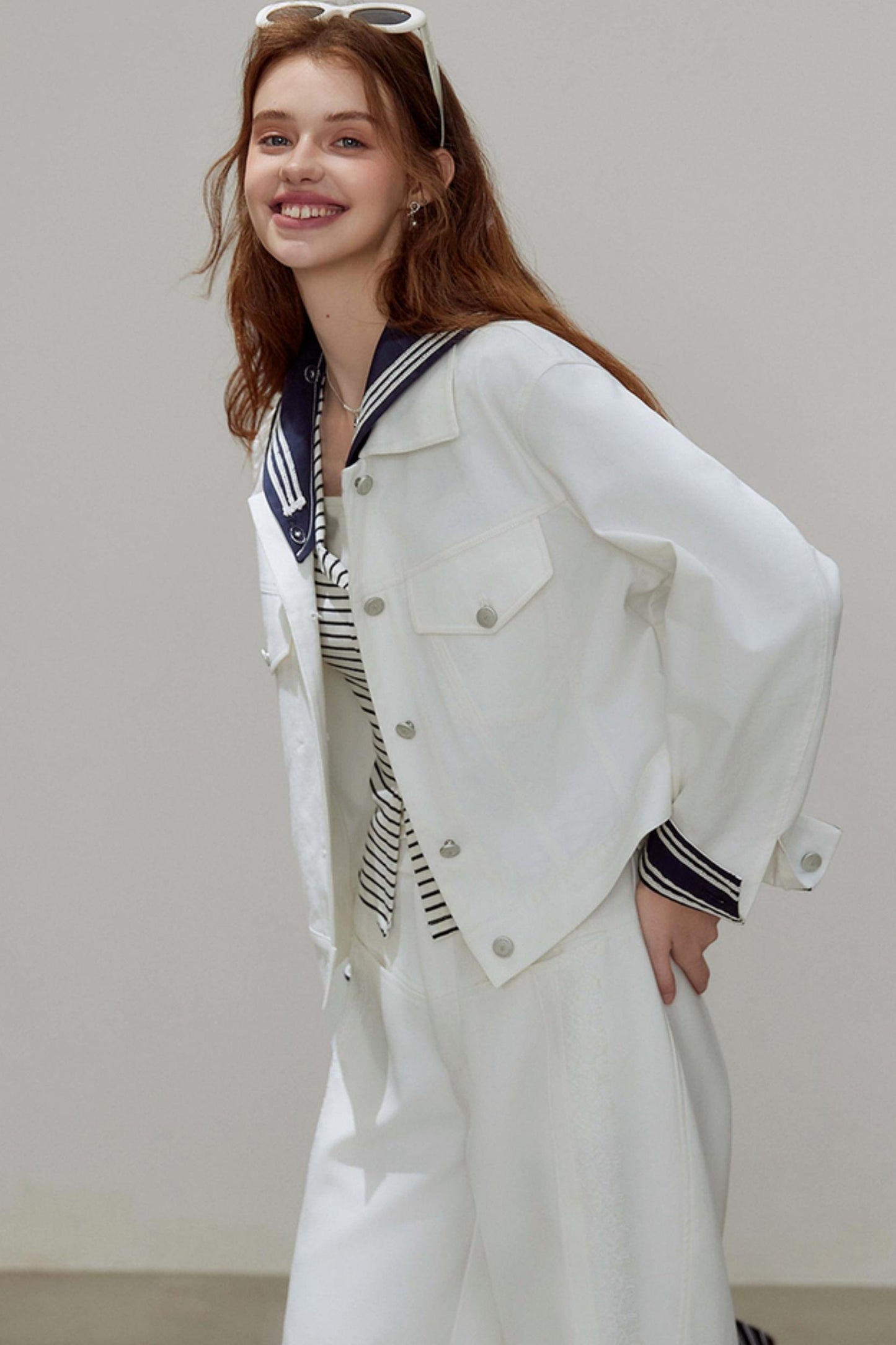 White Denim Short Jacket
