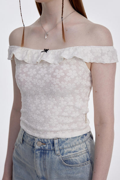 Floral Ruffled One-Shoulder Blouse