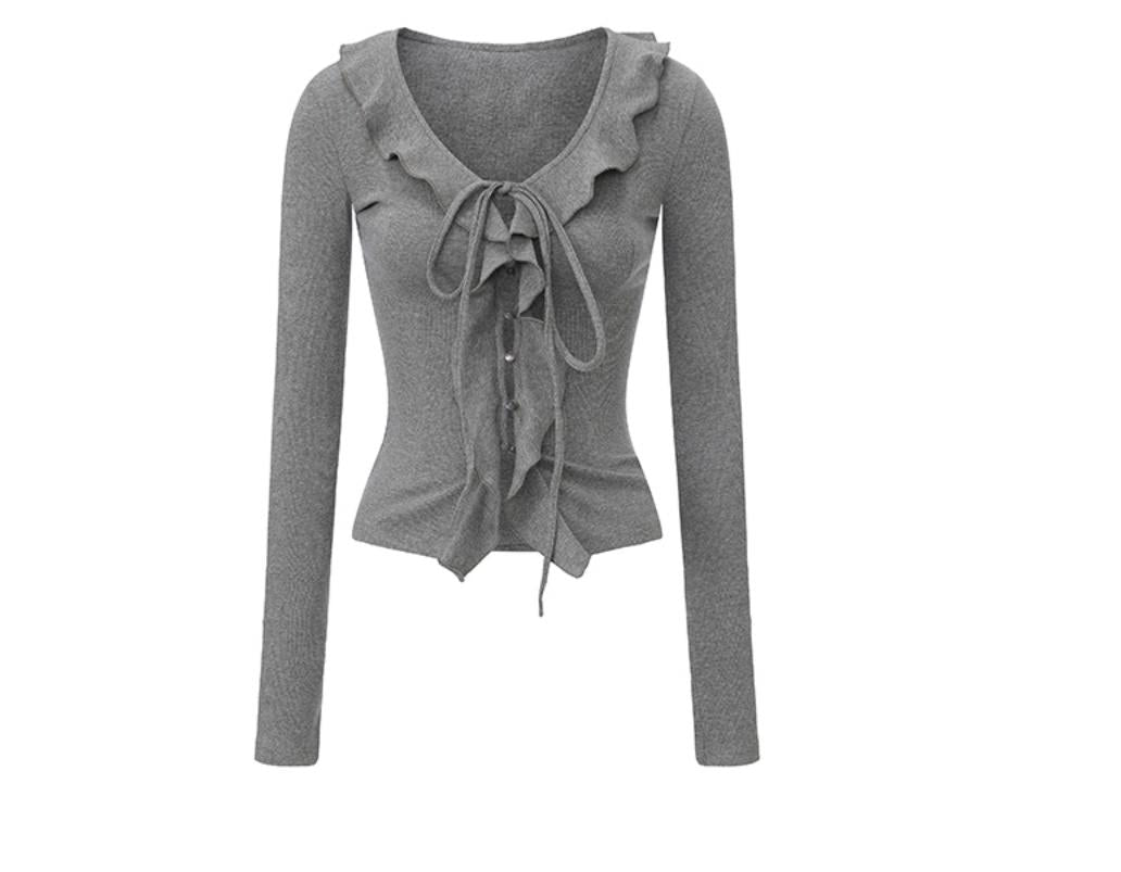 Desire Lace-Up Knitted Cardigan