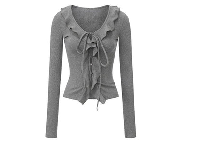 Desire Lace-Up Knitted Cardigan