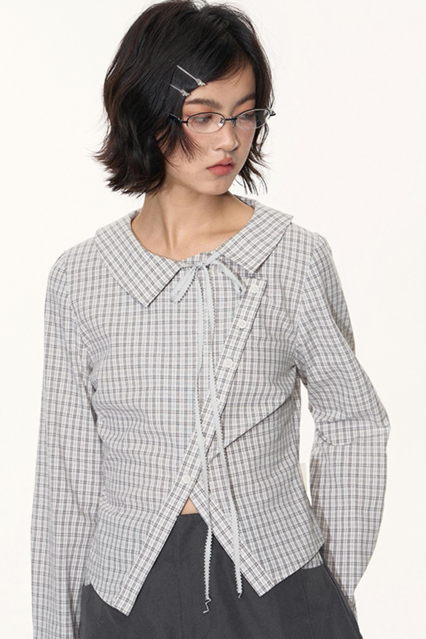 Korean Style Grid Mini Skirt Set-Up