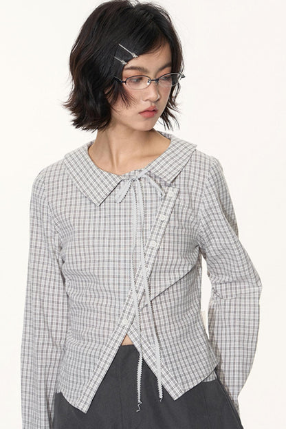 Korean Style Grid Mini Skirt Set-Up