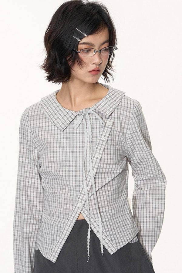 Korean Style Grid Mini Skirt Set-Up