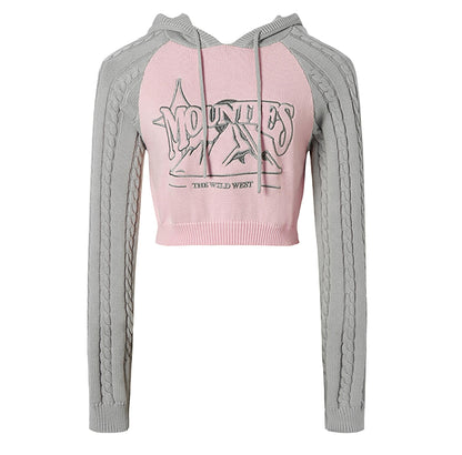 Contrasting Cropped Sweater