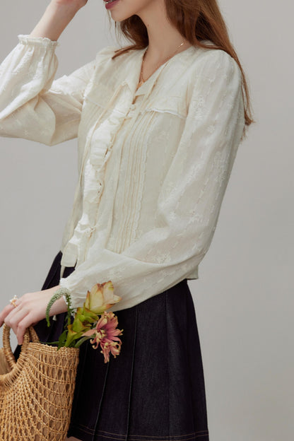 French Temperament V-Neck Shirt