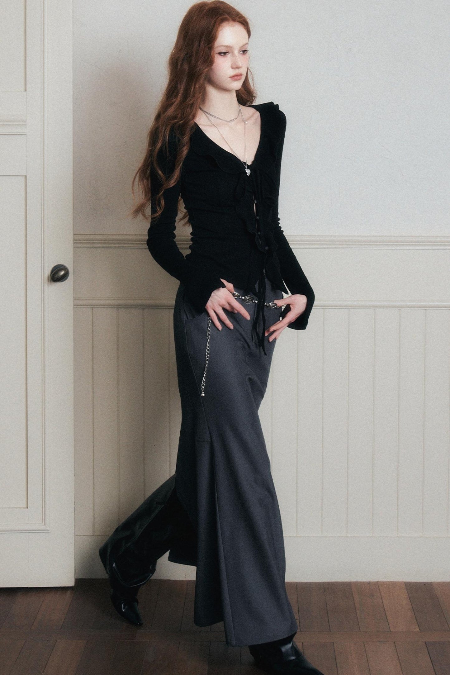 Desire Lace-Up Knitted Cardigan