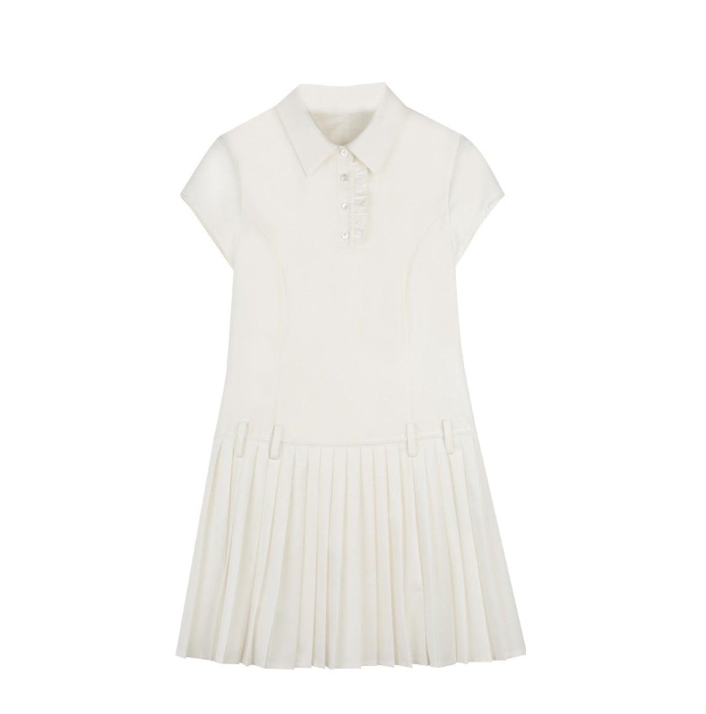 Lace Pleated Shirt Dress