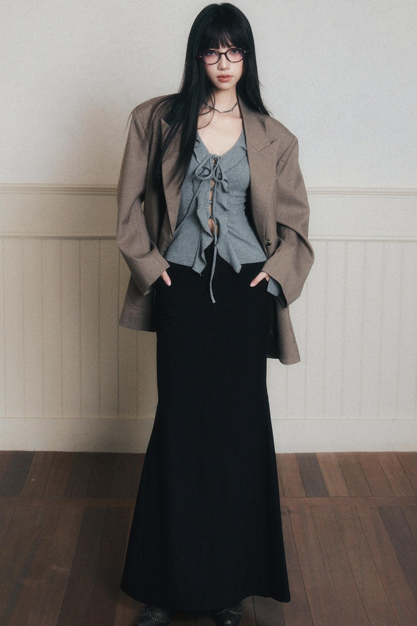 Desire Lace-Up Knitted Cardigan