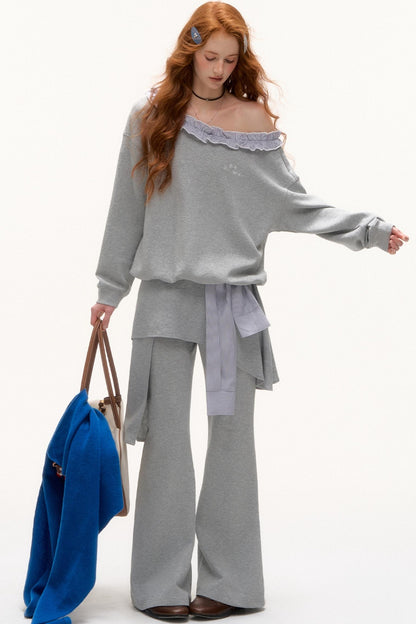 Shoulder Bootcut Pants Set-Up