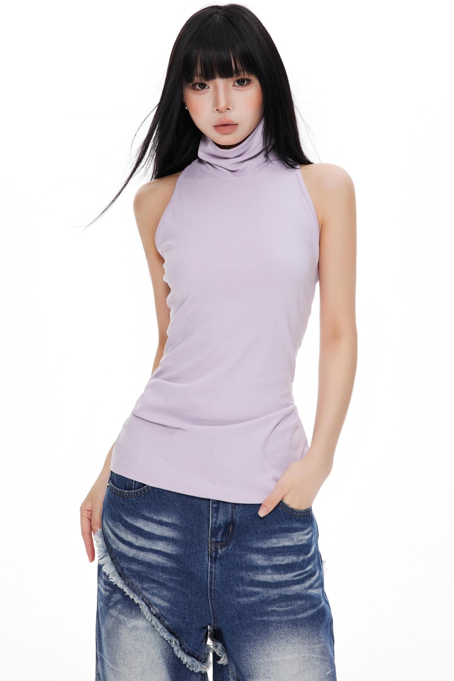 Slimming High-Necked Knitted Vest