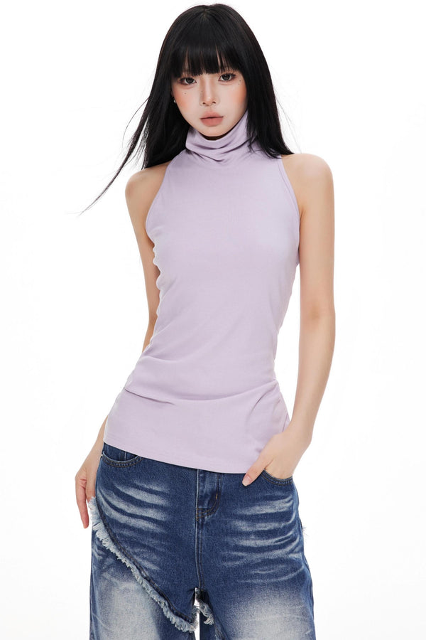Slimming High-Necked Knitted Vest