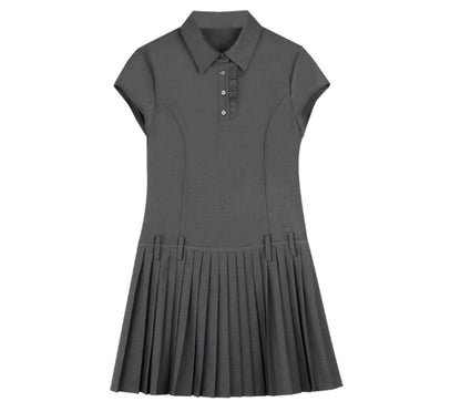Lace Pleated Shirt Dress
