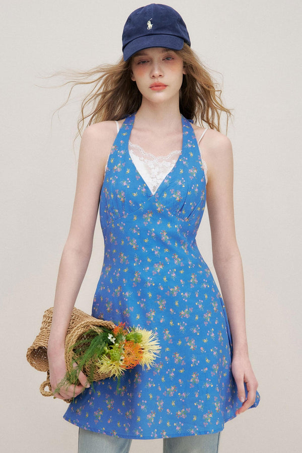 French V-Neck Dress With Inner Cami Set-Up