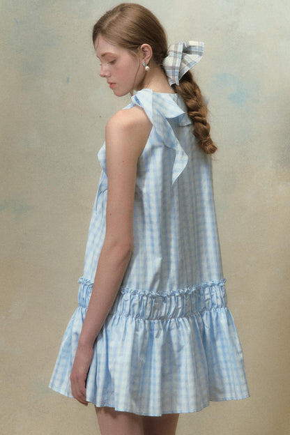 Summer Plaid Tie Dress