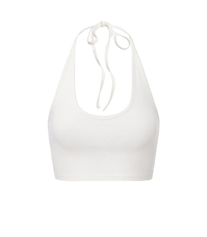 Layered Halterneck Knit Cardigan