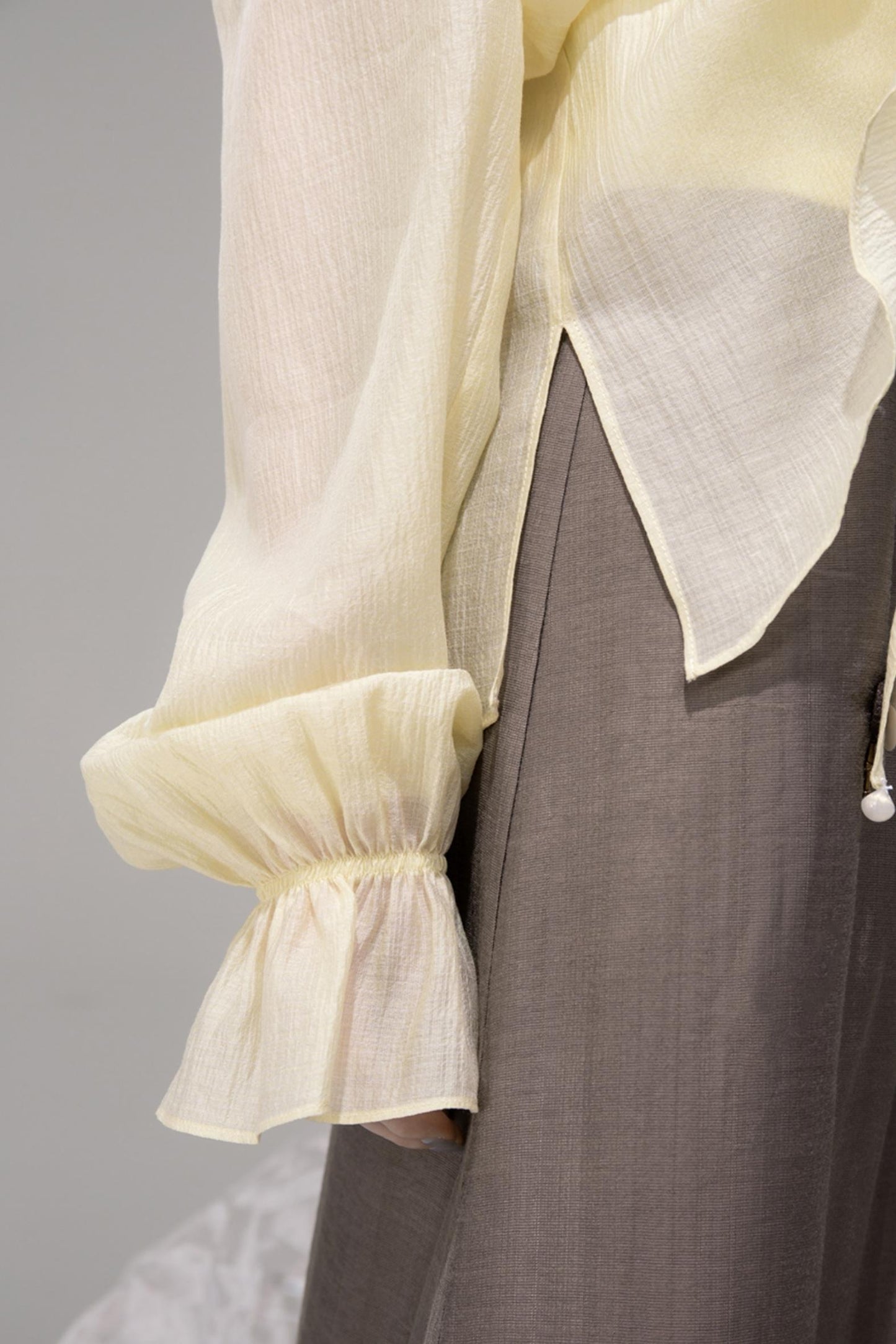 Feathered Lemon Suspenders Set