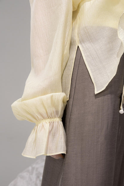 Feathered Lemon Suspenders Set