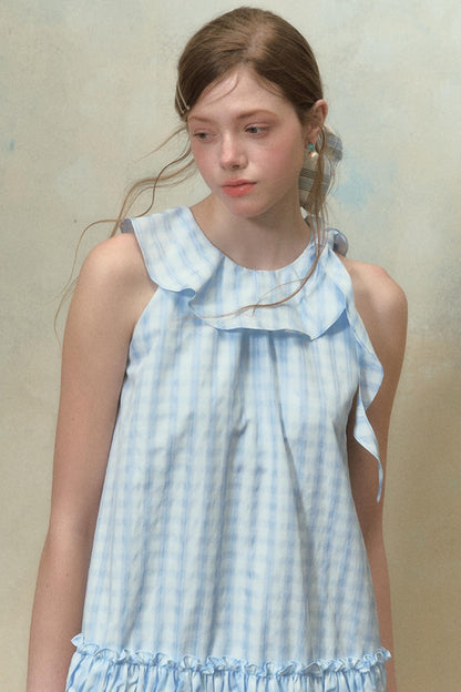 Summer Plaid Tie Dress