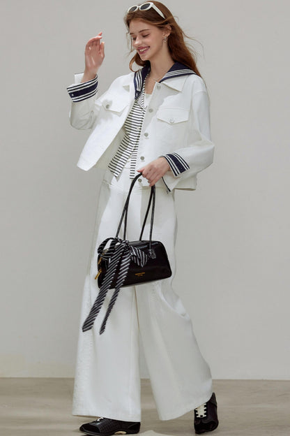 White Denim Short Jacket