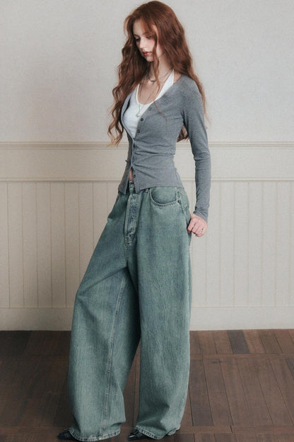 Layered Halterneck Knit Cardigan