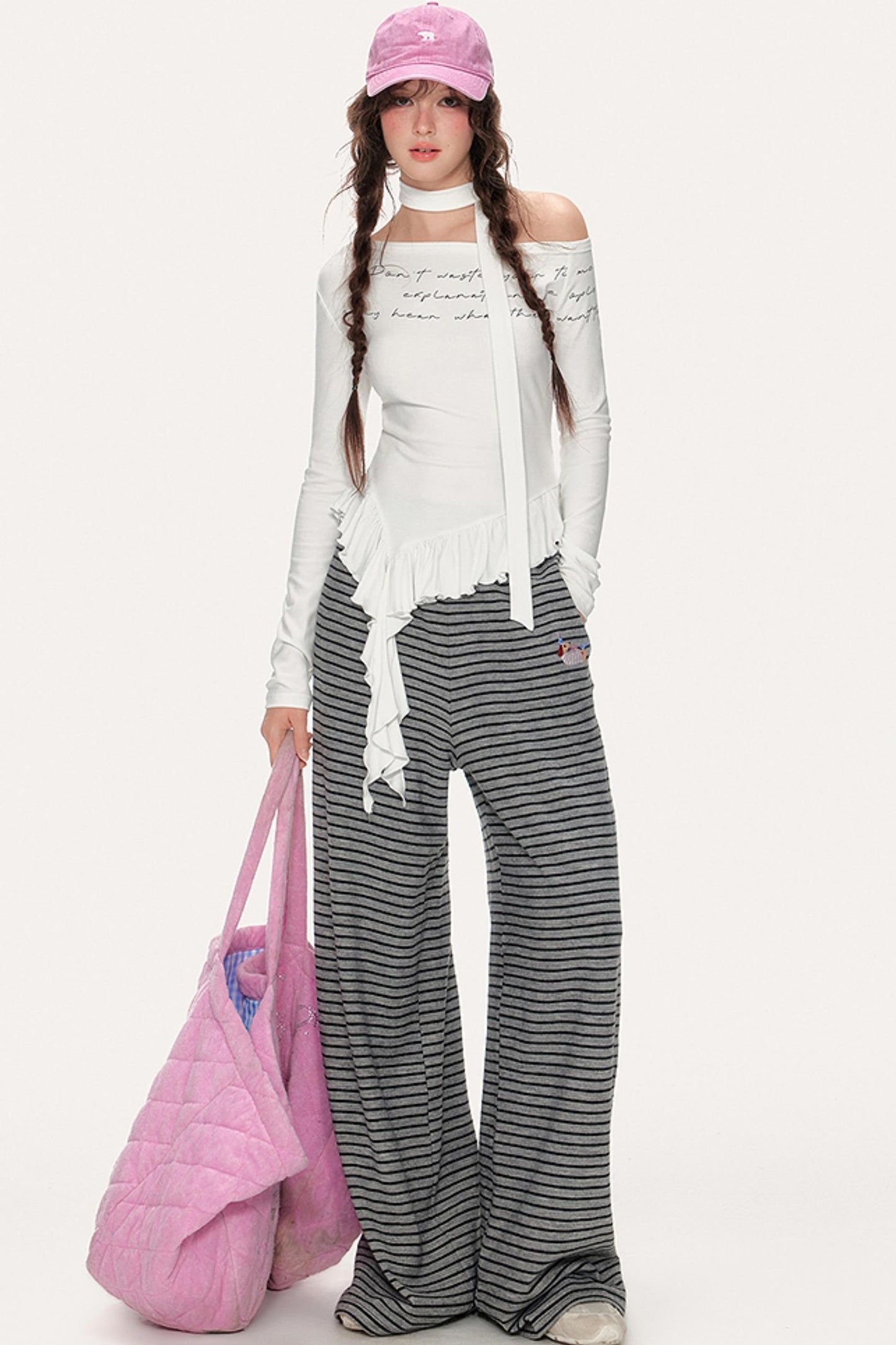 Lazy Striped Knit Pants