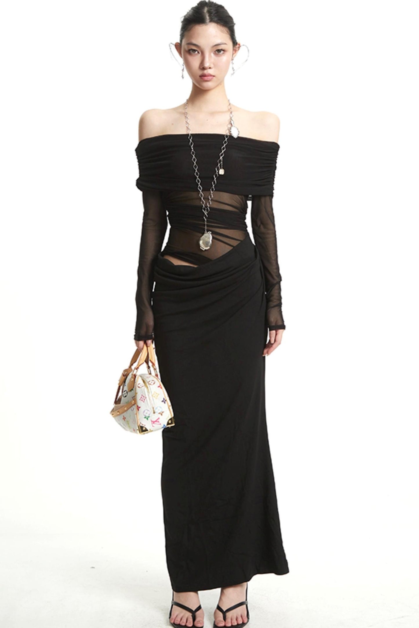 Luxury Black Sleeve Dress