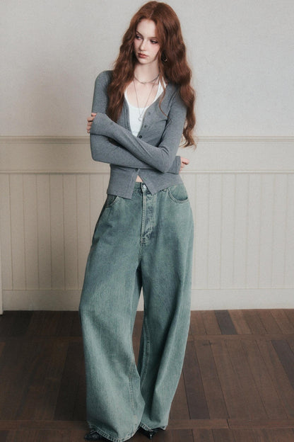 Layered Halterneck Knit Cardigan