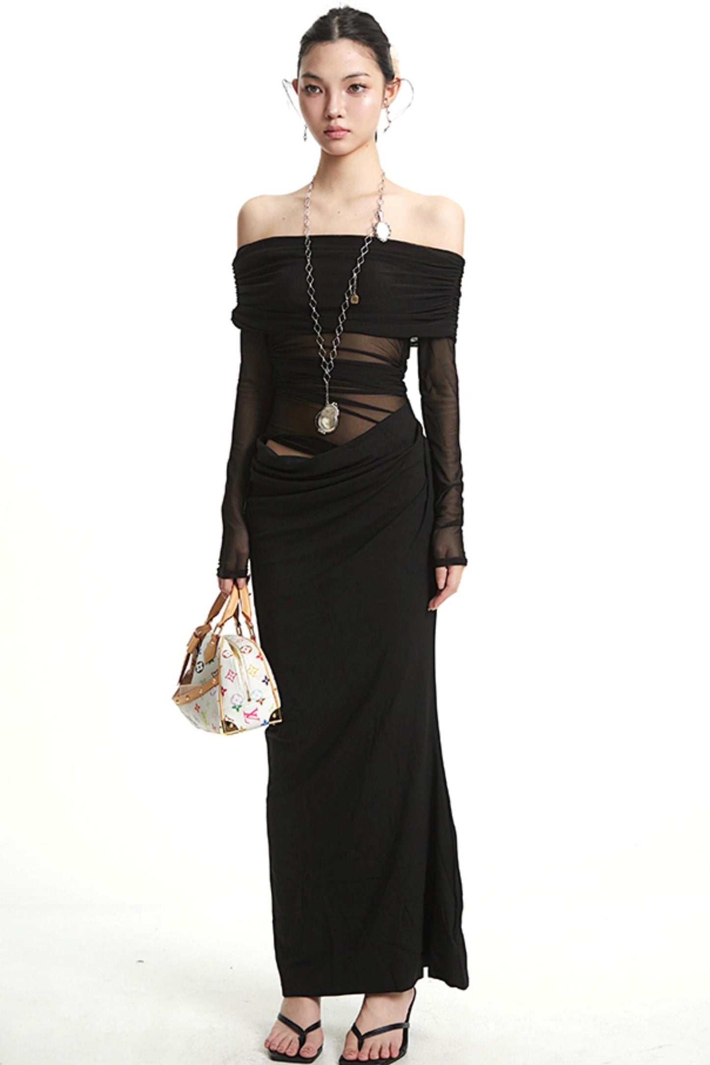 Luxury Black Sleeve Dress